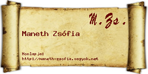 Maneth Zsófia névjegykártya